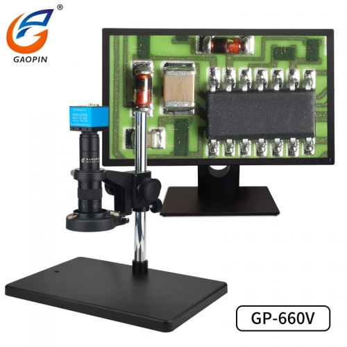 黄瓜视频在线观看原裝GP-660V 電子顯微鏡（jìng）高清工業專業高倍測量視頻顯微鏡連接電（diàn）腦 CCD手機電路（lù）板維修（xiū）放大3000/1000/倍